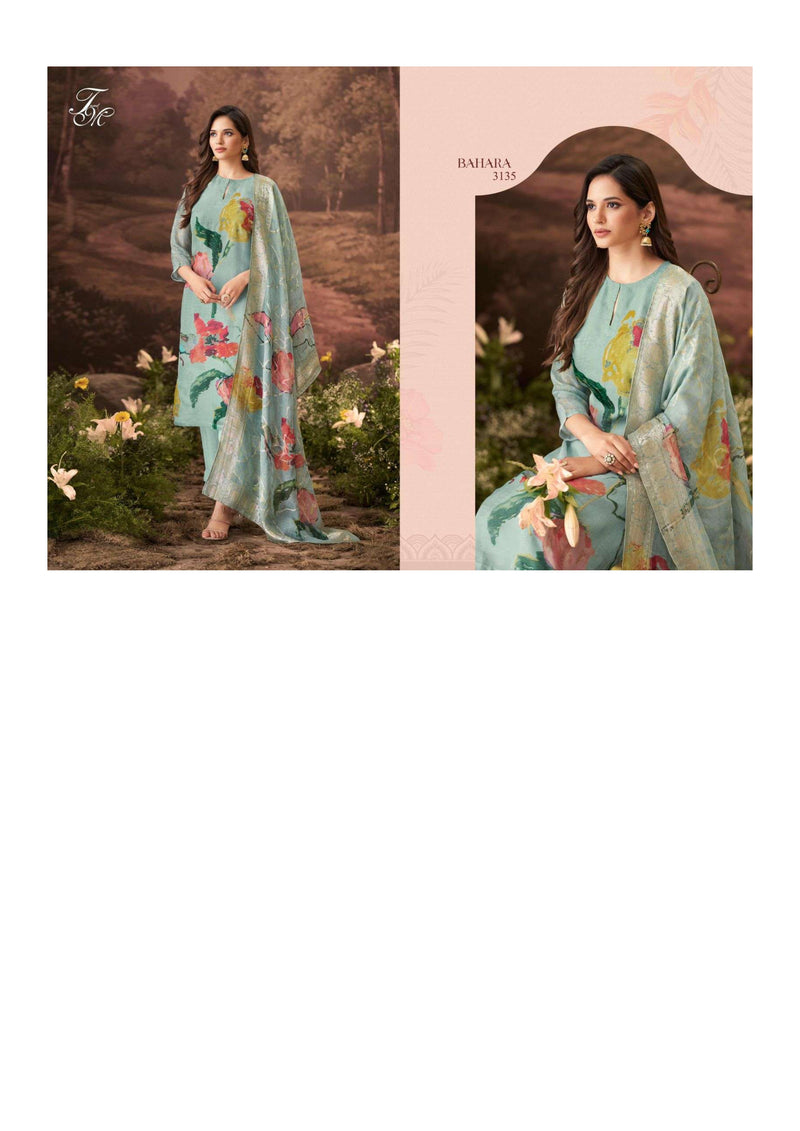 T And M Designer Bahara Organza Rose Digital Print Handwork Salwar Kameez