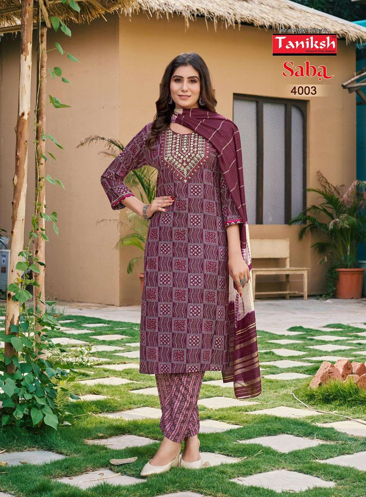 Taniksh Saba Vol 4 Rayon Foil Print With Embroidery Work Kurti Combo Set