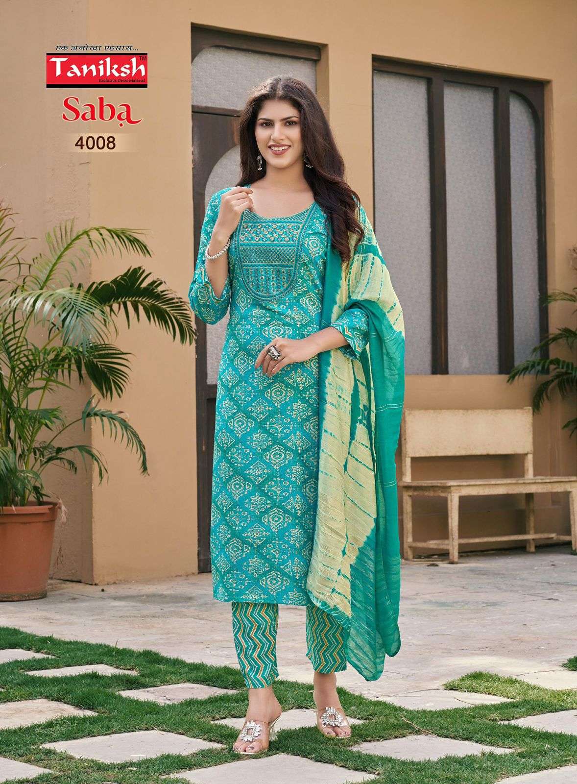 Taniksh Saba Vol 4 Rayon Foil Print With Embroidery Work Kurti Combo Set