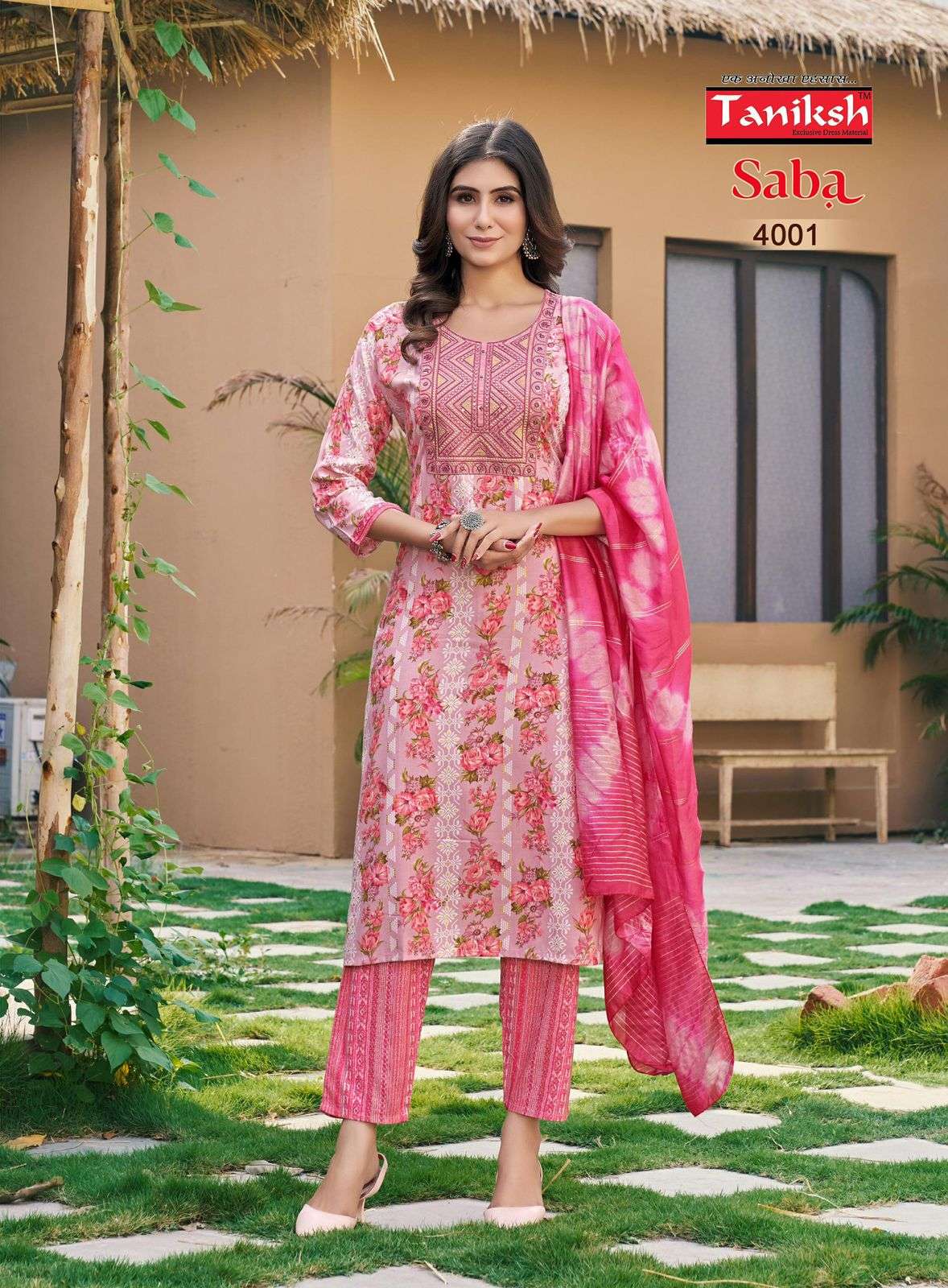 Taniksh Saba Vol 4 Rayon Foil Print With Embroidery Work Kurti Combo Set