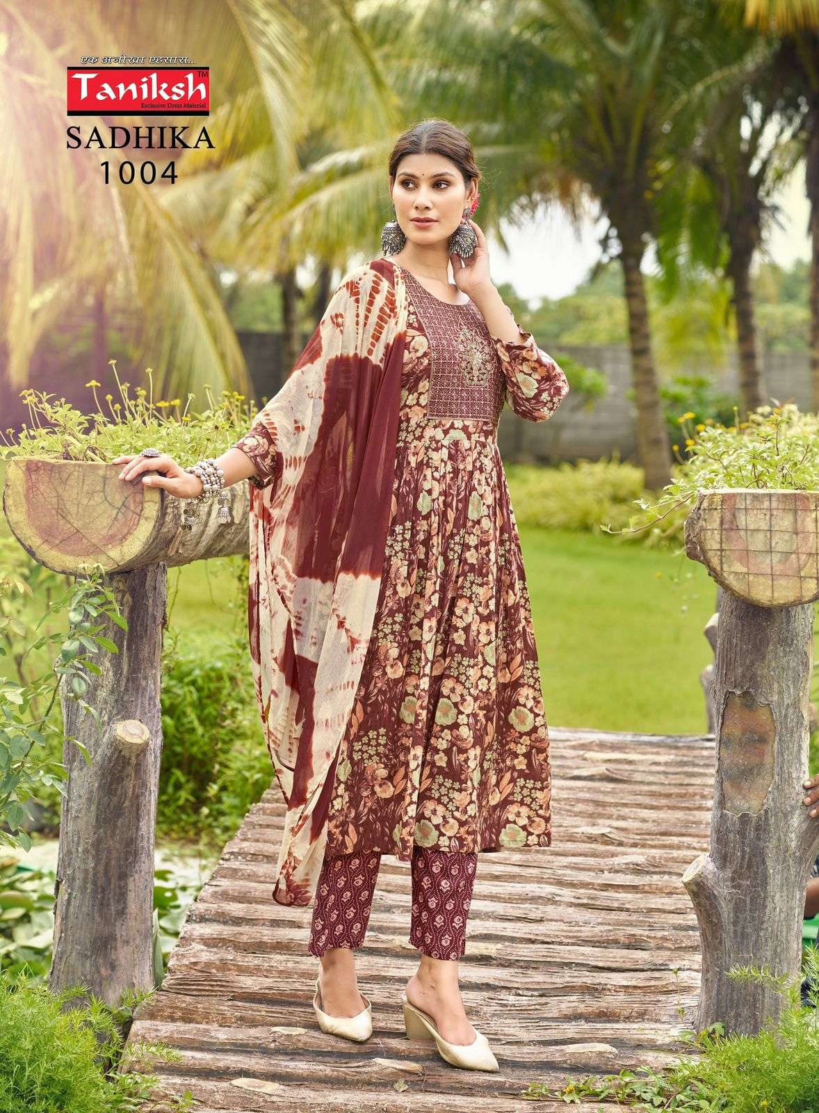 Taniksh Sadhika Rayon Print Embroidery Work Daily Wear Kurti Pant Dupatta Set