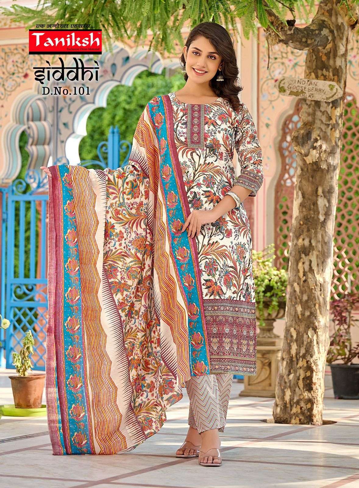 Taniksh Siddhi Cotton Digital Print Casual Wear Kurti Pant Dupatta Set