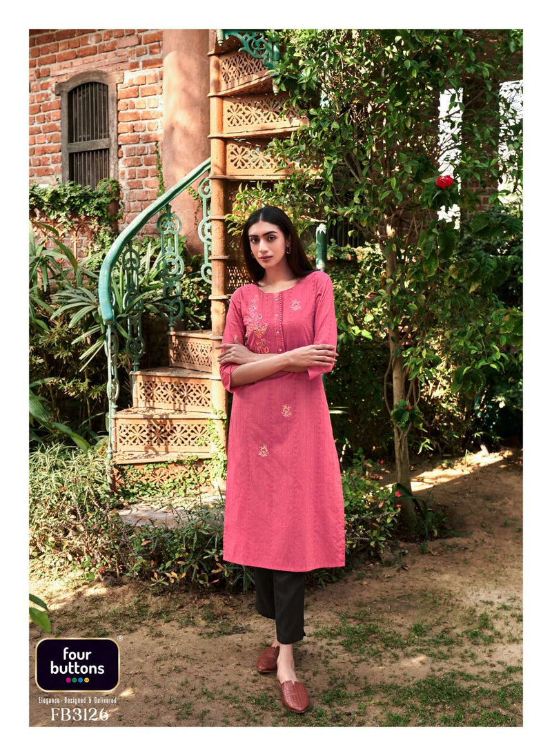 Tarz By Four Buttons Cotton Summer Special Kurti