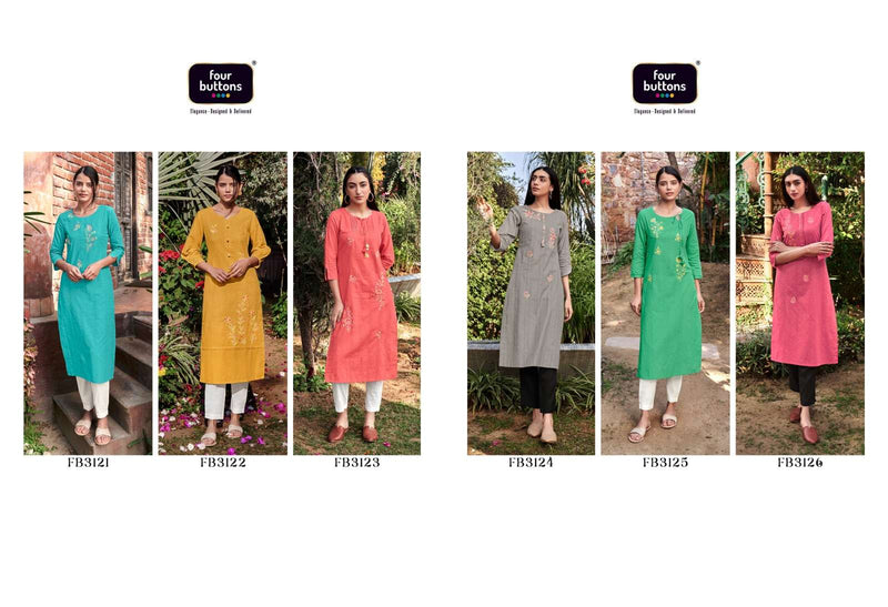 Tarz By Four Buttons Cotton Summer Special Kurti