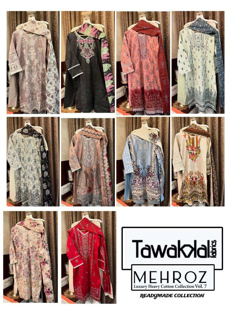 Tawakkal Mehroz Luxury Heavy Cotton Collection Vol 7 Ready Made Collection Casual Wear Kurti Combo Set