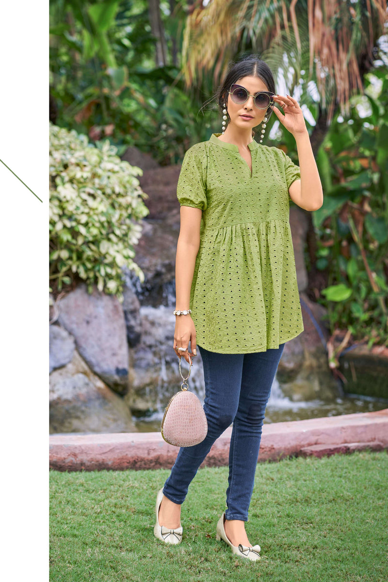 Tips And Tops Rainbow Cotton Fancy Trending Short Top Collection