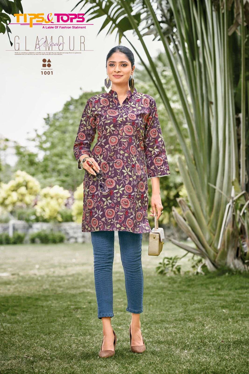 Tips And Tops Victoria Vol 3 C Otton Print Short Kurti