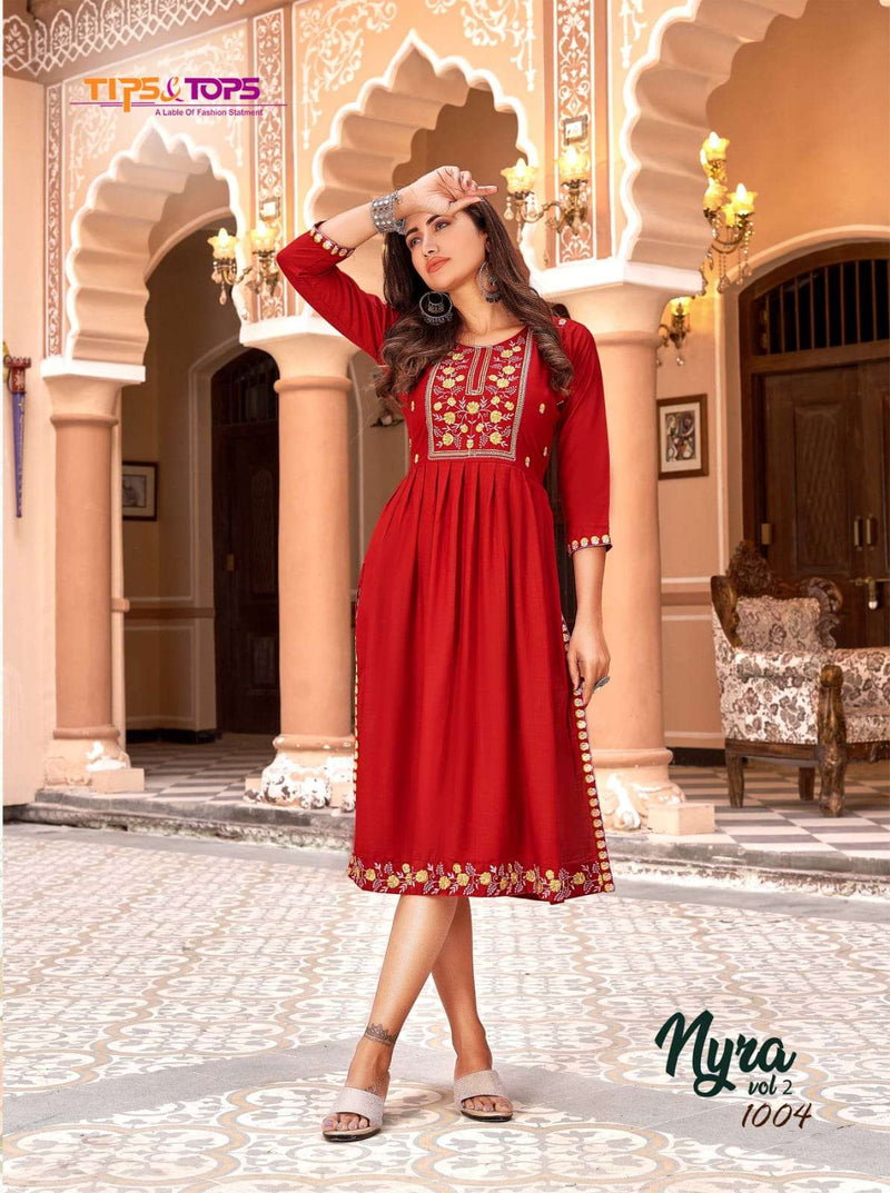 Tips & Tops Nyra Vol 2 Readymade Fancy Rayon Nayra Style Kurtis