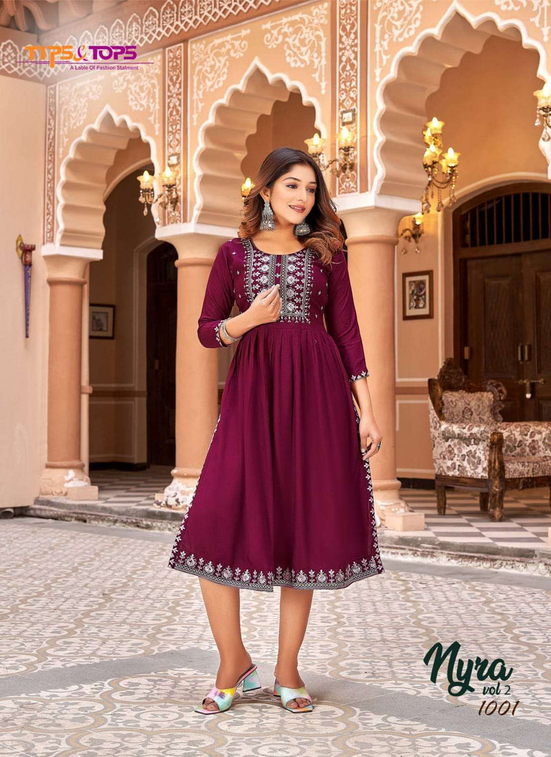 Tips & Tops Nyra Vol 2 Readymade Fancy Rayon Nayra Style Kurtis