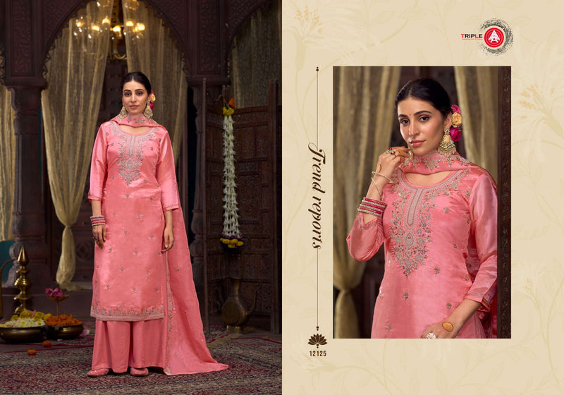 Triple Aaa Emily Silk Sequance Work Wedding Wear Salwar Suit Collection