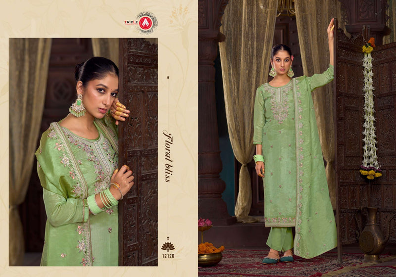 Triple Aaa Emily Silk Sequance Work Wedding Wear Salwar Suit Collection