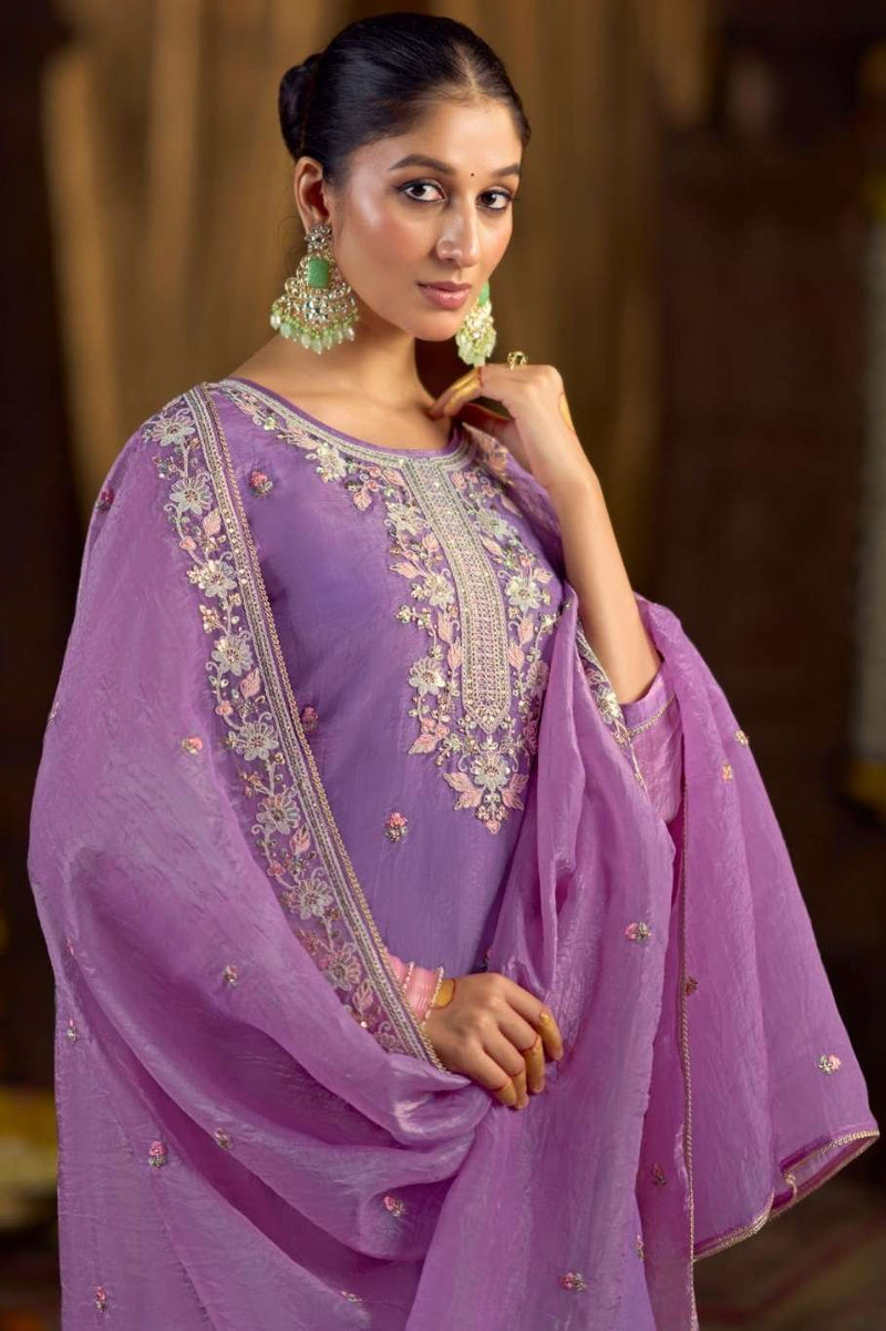 Triple Aaa Emily Silk Sequance Work Wedding Wear Salwar Suit Collection