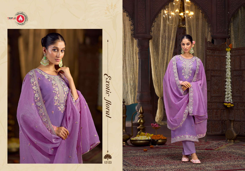 Triple Aaa Emily Silk Sequance Work Wedding Wear Salwar Suit Collection