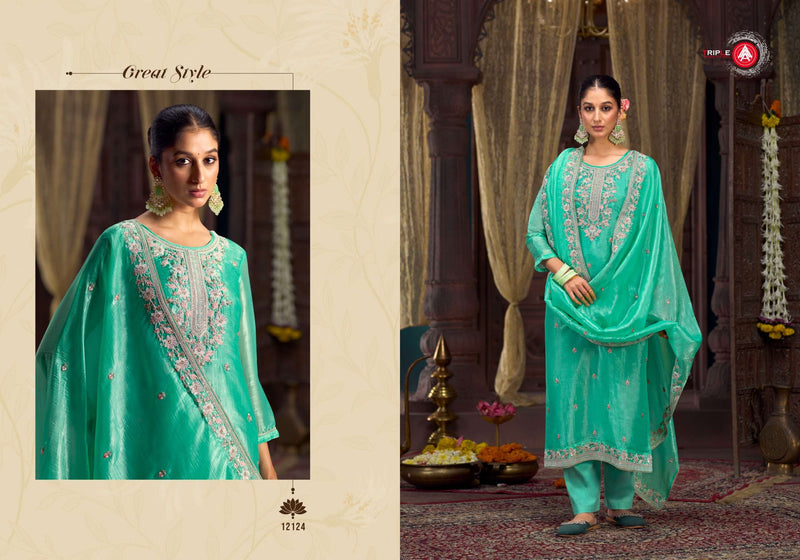 Triple Aaa Emily Silk Sequance Work Wedding Wear Salwar Suit Collection