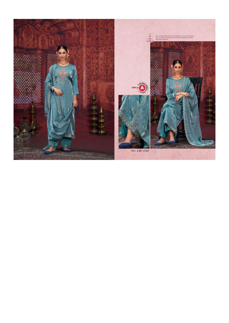 Triple Aaa Scarlet Silk Heavy Diamond Work Designer Salwar Suit