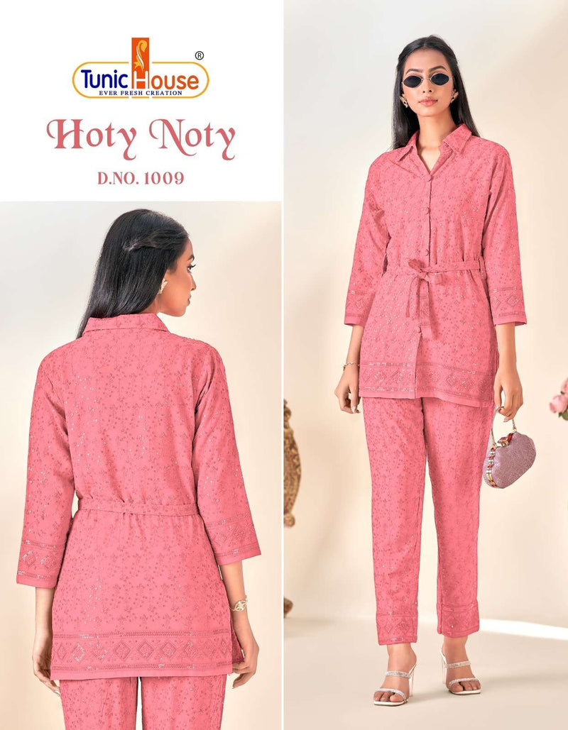 Tunic House Hoty Noty Rayon Fully Shiffly Sequince Work Heavy Co Ord Set Collection