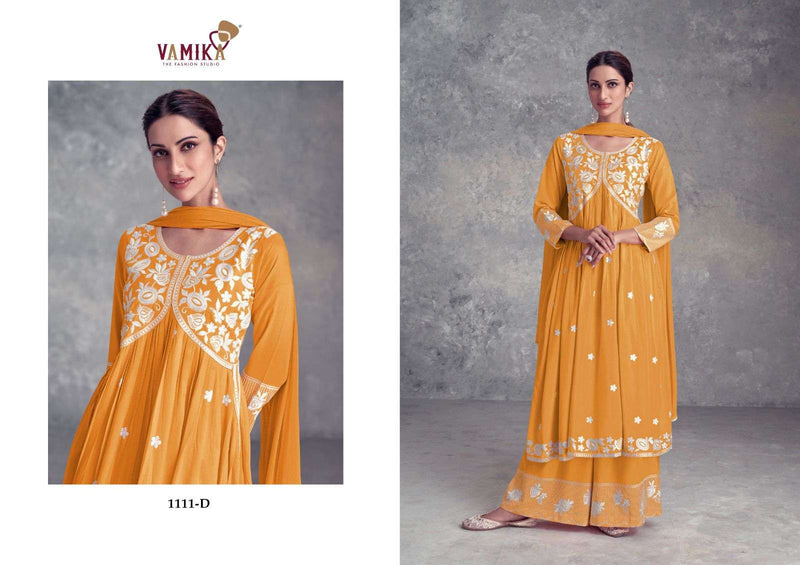 Vamika Aadhira Vol 9 Dark List Rayon Viscos Heavy Lakhnawi Embroidery Nyra Cut Kurti Combo Set