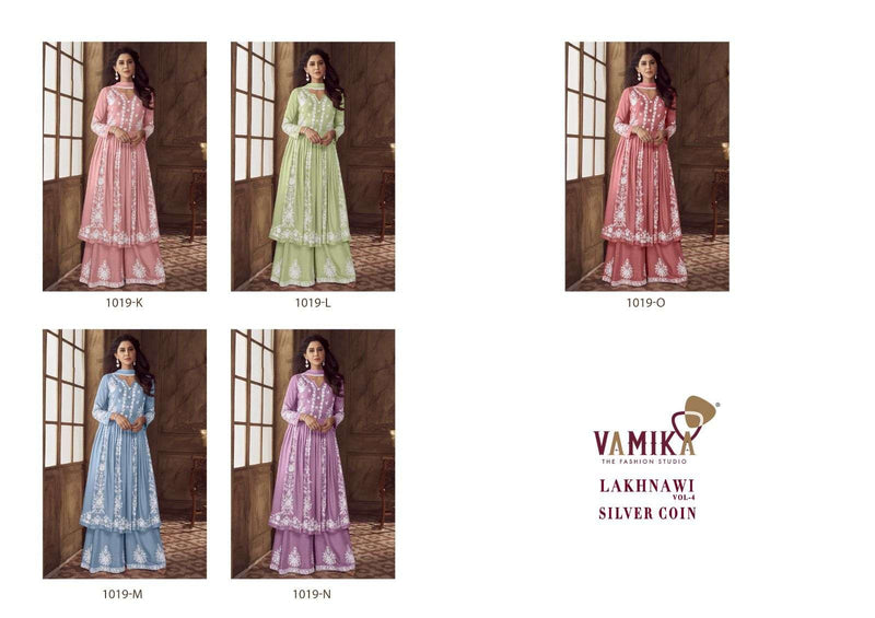 Vamika Lakhnavi Vol 4 Silver Coin Rayon Designer Kurti Pant Dupatta Collection