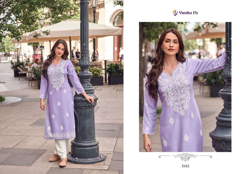 Vamika Nx Rooh Vol 8 Rayon Lakhnawi Casual Wear Kurt Pant Collection