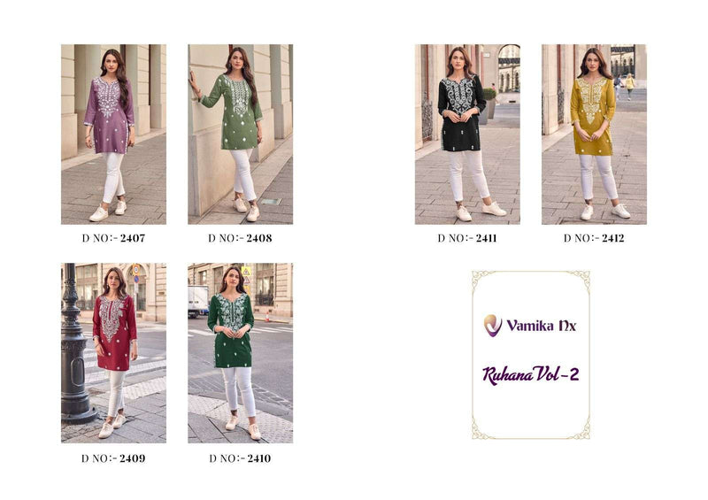 Vamika Nx Ruhana Vol 2 Rayon Short Daily Wear Kurti