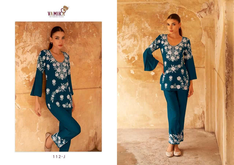 Vamika Veronica Vol 3 Gold Rayon Sequeans Work Designer Co Ord Set