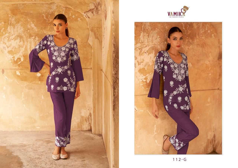 Vamika Veronica Vol 3 Gold Rayon Sequeans Work Designer Co Ord Set