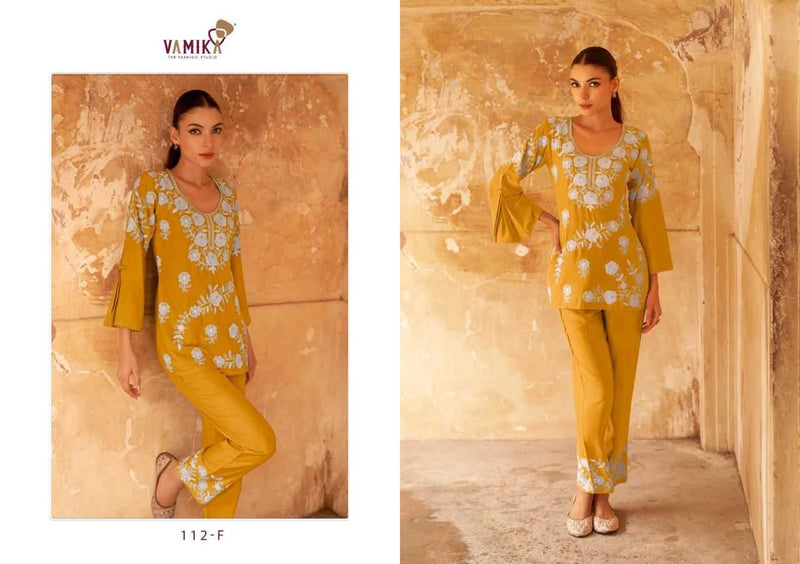 Vamika Veronica Vol 3 Gold Rayon Sequeans Work Designer Co Ord Set