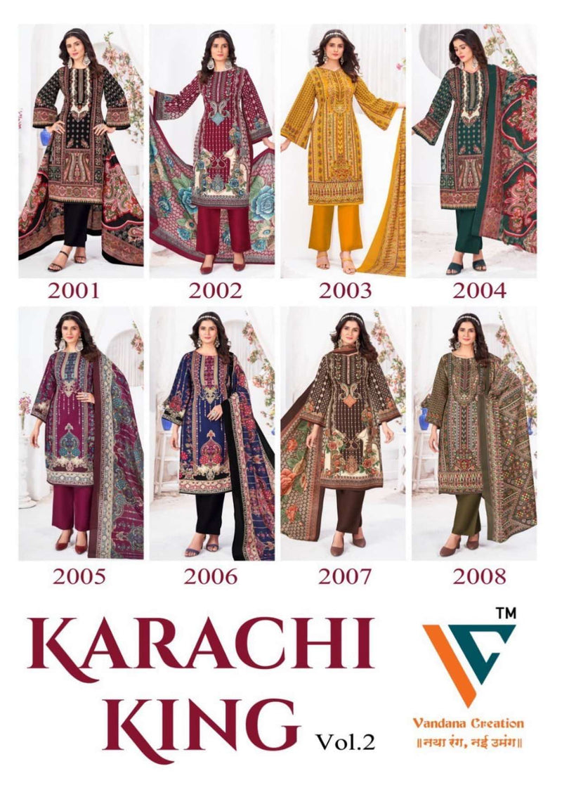 Vandana Creation Karachi‎ King‎‎ Vol 2 Cotton Fancy Suit