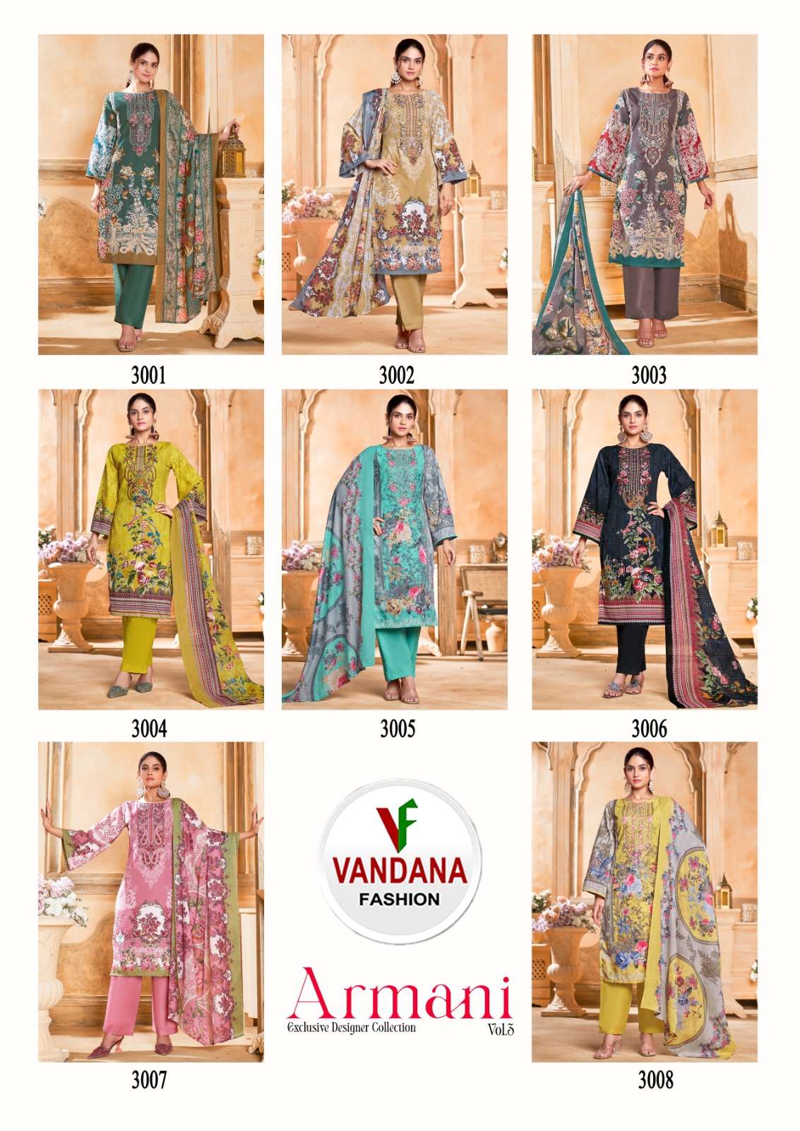 Vandana Fashion Armani Vol 3 Cotton Digital Style Print Daily Wear Salwar Suit