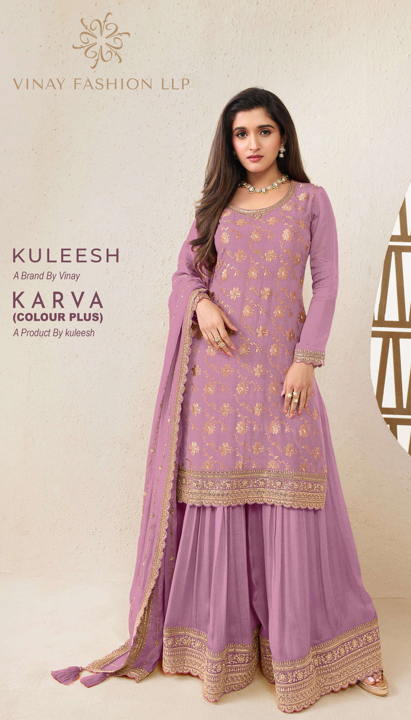 Vinay Fashion LIp Kuleesh Karva Chinon Jacquard Fancy Designer Salwar Suit