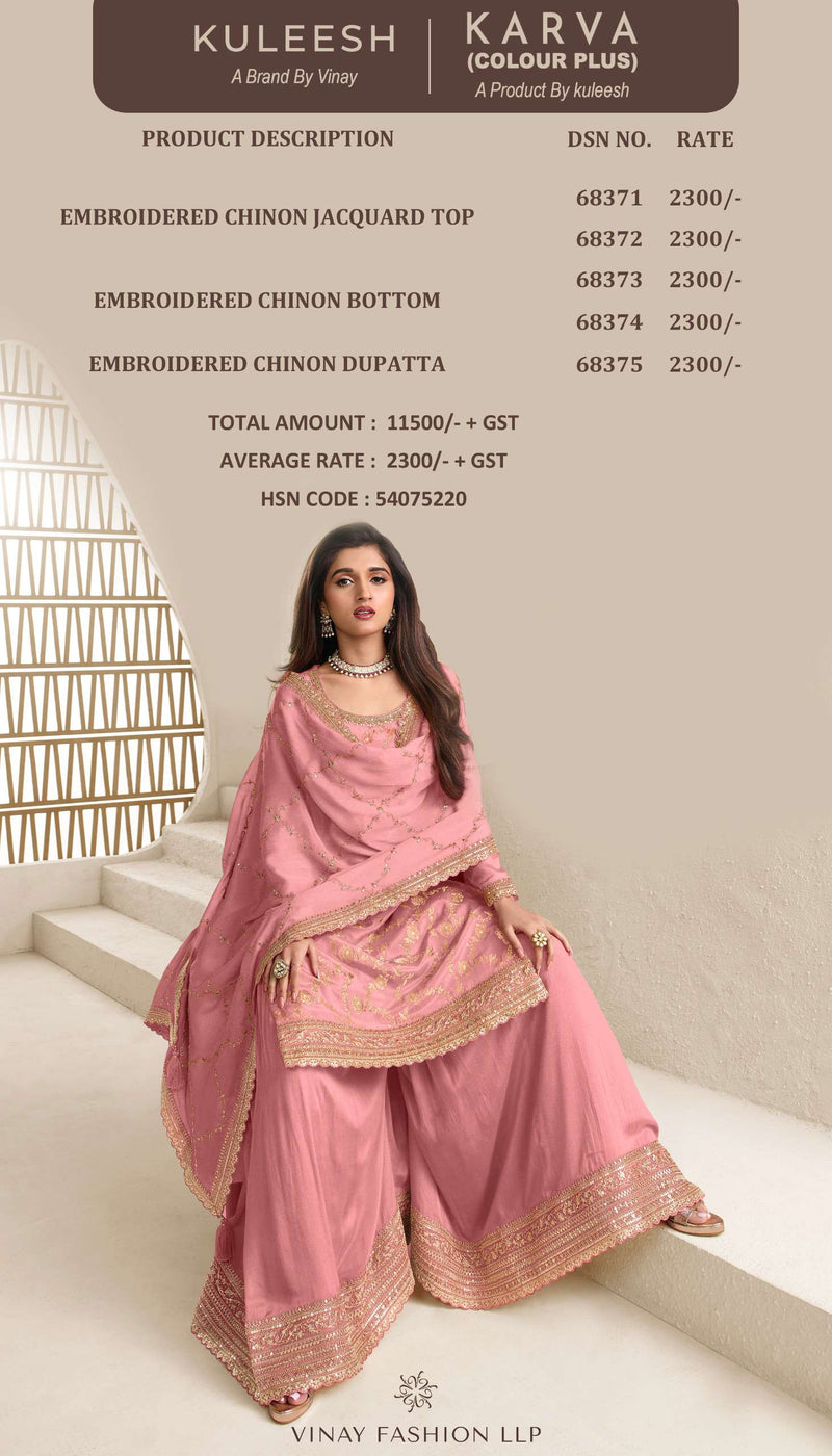 Vinay Fashion LIp Kuleesh Karva Chinon Jacquard Fancy Designer Salwar Suit