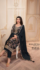 Pahal Hit List by Kuleesh Chinon Digital Print & Embroidered Dress Material