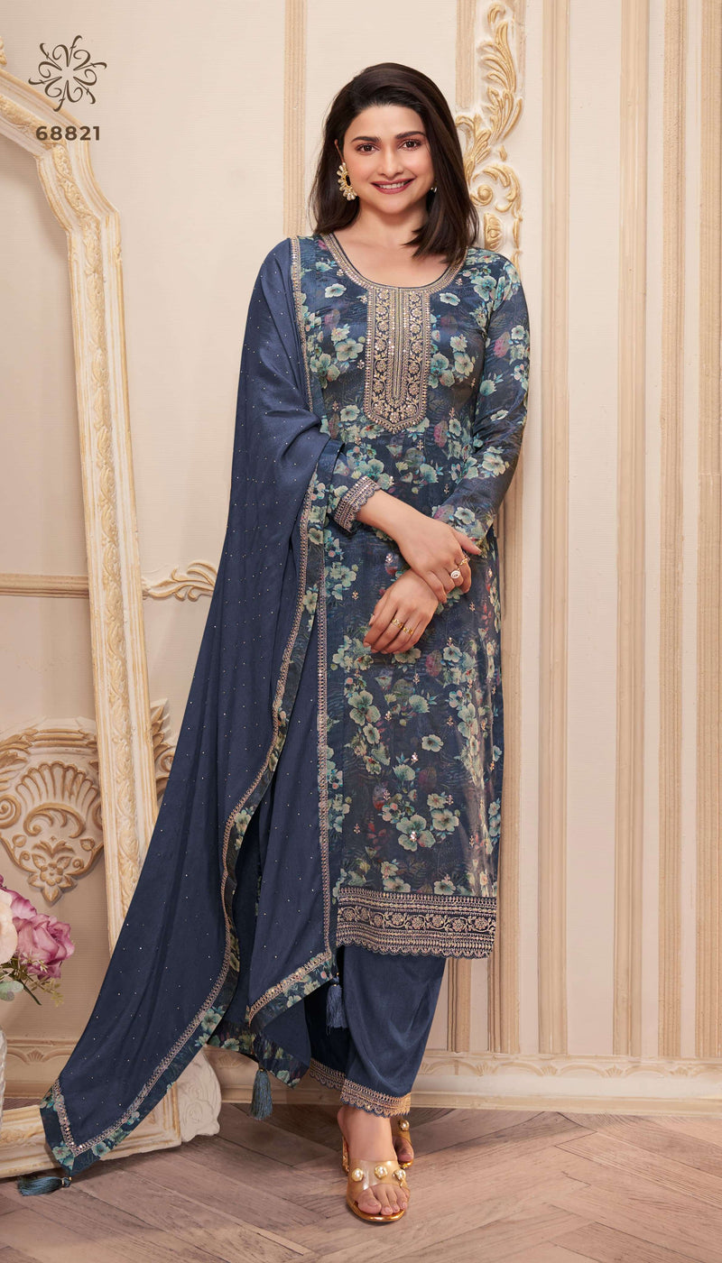 Vinay Fashion Pahal Hit List Chinon Digital Printed Wedding Wear Salwar Suit Collection