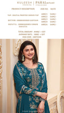 Pahal Hit List by Kuleesh Chinon Digital Print & Embroidered Dress Material