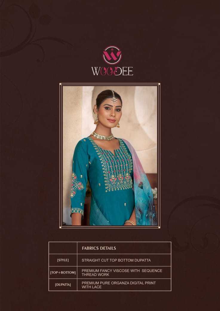 Woodee Diana Viscose Silk Festiv Wear Kurti Pant Dupatta Set