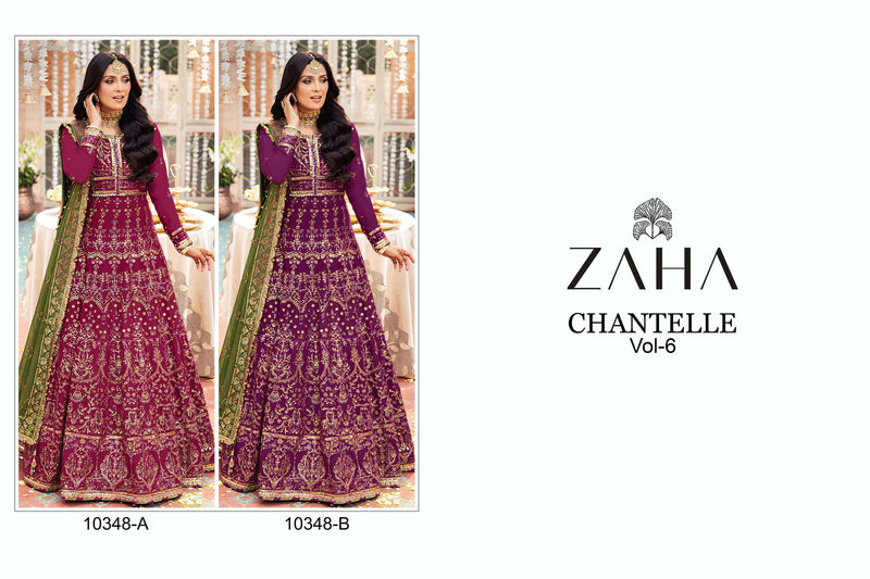 Zaha Chantelle Vol 6 Butterfly Net With Heavy Embroidered With Moti Design Wedding Wear Salwar Suit