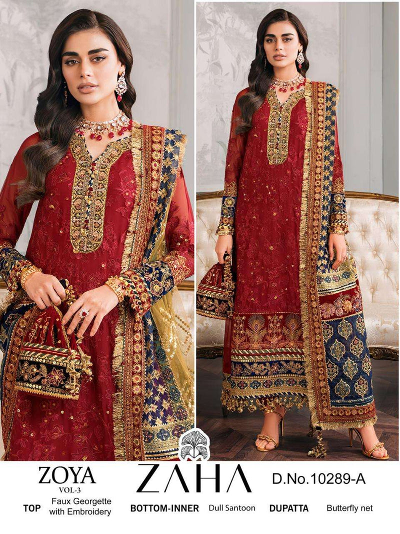 Zaha Zoya Vol 3 Georgette Heavy Embroidered Designer Salwar Kameez