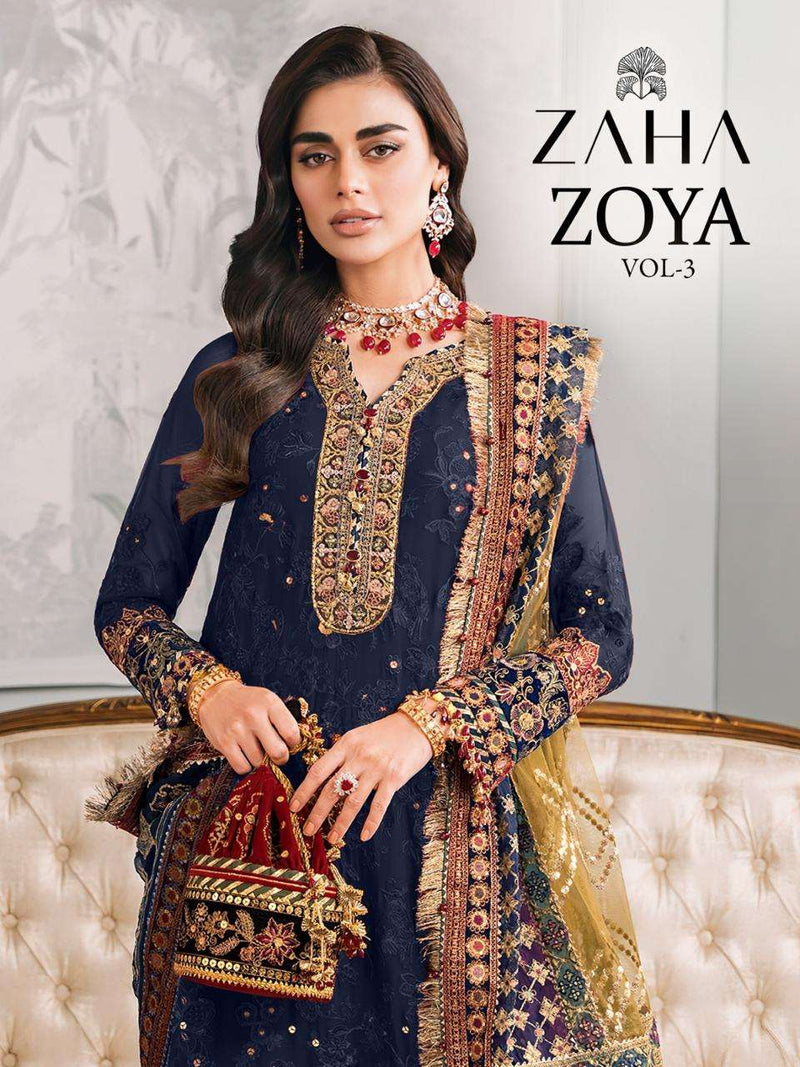 Zaha Zoya Vol 3 Georgette Heavy Embroidered Designer Salwar Kameez