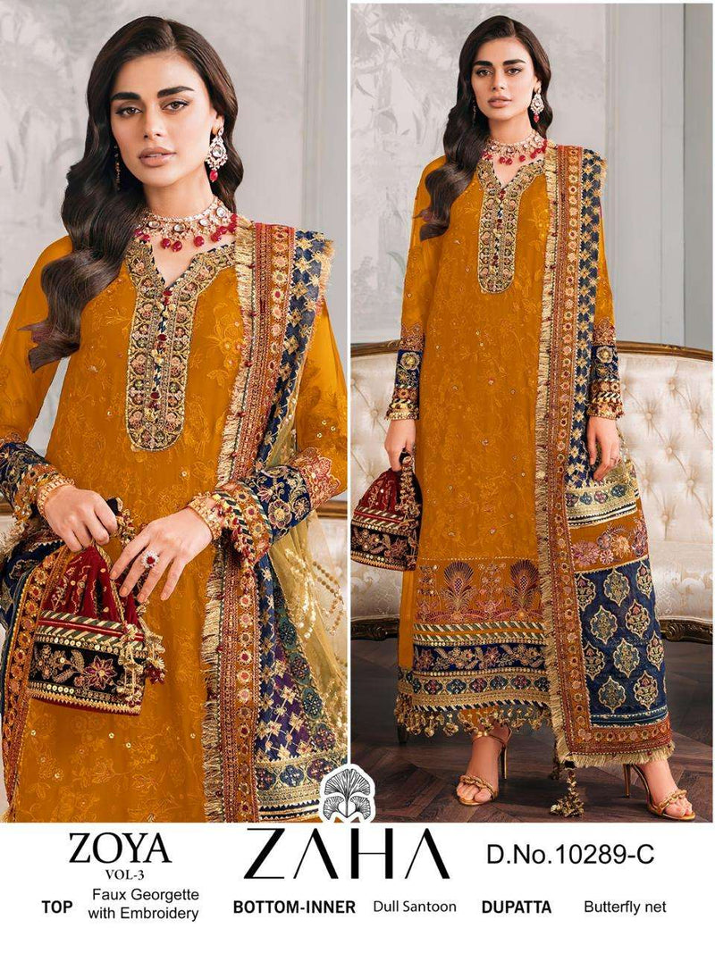 Zaha Zoya Vol 3 Georgette Heavy Embroidered Designer Salwar Kameez