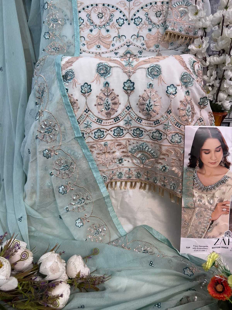 Zaha 10226 Georgette With Heavy Embroidered Pakistani Concept Salwar Suit