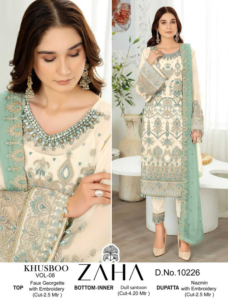 Zaha 10226 Georgette With Heavy Embroidered Pakistani Concept Salwar Suit