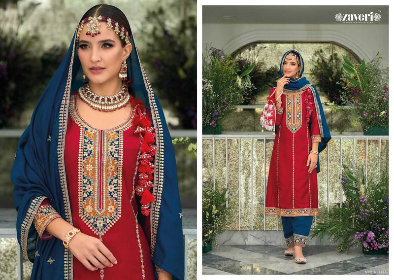 Zaveri Mirha Premium Silk With Emboidery Work Fully Stiched Party Wear Suit