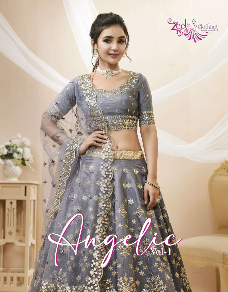 Zeel Clothing Angelic Vol 1 Art Silk Designer Wedding Wear Lehenga Collection