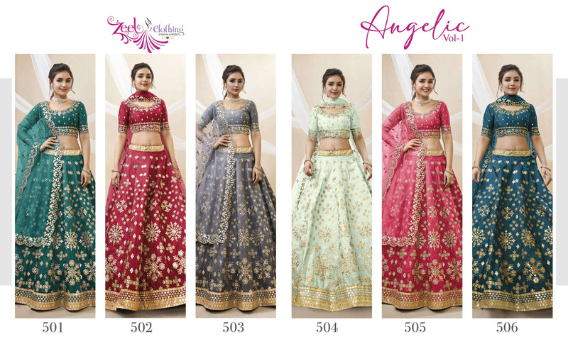 Zeel Clothing Angelic Vol 1 Art Silk Designer Wedding Wear Lehenga Collection