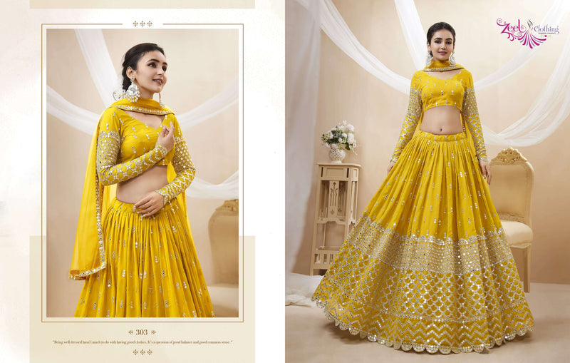 Zeel Clothing Expression Vol 1 Georgette Designer Wedding Wear Lehenga Collection