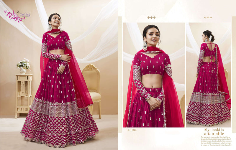 Zeel Clothing Expression Vol 1 Georgette Designer Wedding Wear Lehenga Collection