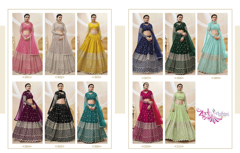 Zeel Clothing Expression Vol 1 Georgette Designer Wedding Wear Lehenga Collection