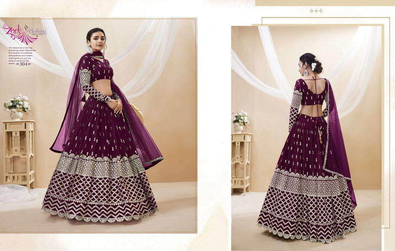 Zeel Clothing Expression Vol 1 Georgette Designer Wedding Wear Lehenga Collection