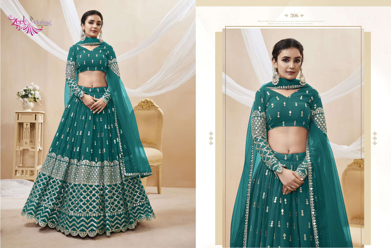 Zeel Clothing Expression Vol 1 Georgette Designer Wedding Wear Lehenga Collection