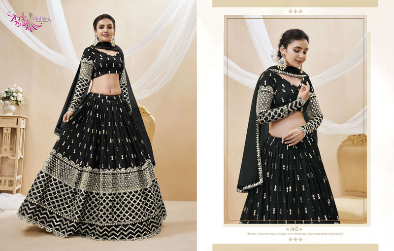 Zeel Clothing Expression Vol 1 Georgette Designer Wedding Wear Lehenga Collection